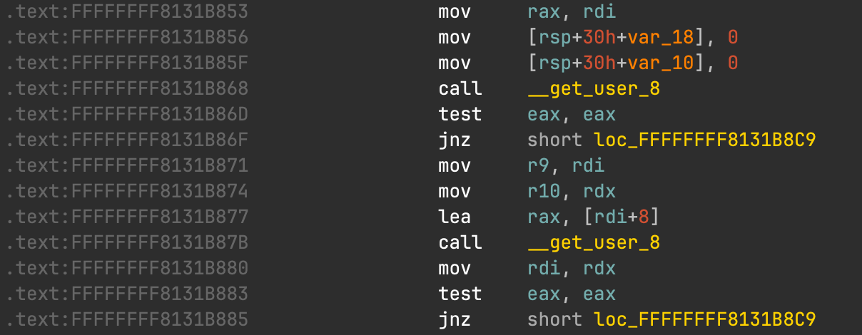 retrieve userspace data